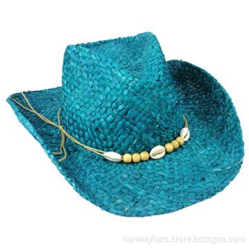 New Style Fashionable Corn Skin Blue Cowboy Hat
